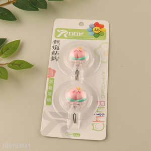 Good Quality 2PCS Cute Adhesive Hooks Heavy Duty Wall Adhesive Hooks