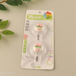Factory Supply 2PCS Cute Hooks Heavy Duty Adhseive Hooks for Kitchen