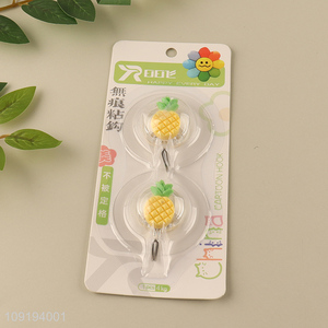 China Imports 2PCS Pineapple Wall Hooks Strong Adhesive Hooks for Hanging
