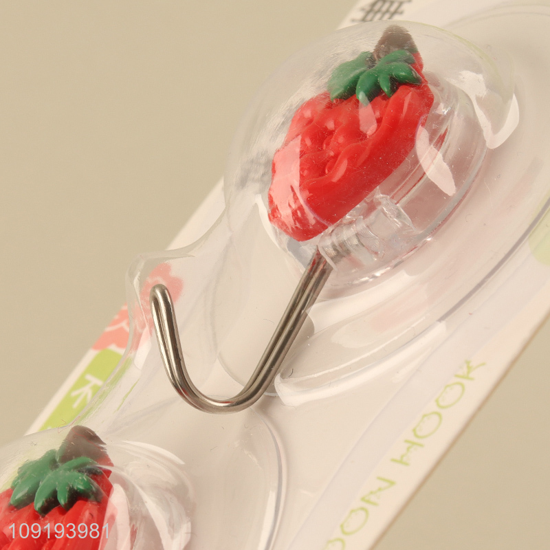 High Quality 2PCS Strawberry Wall Hooks Adhesive Hooks Wall Sticky Hooks