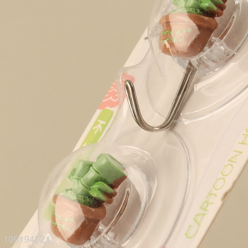 Popular Product 2PCS Cute Hooks Self Adhesive Hooks Stick On Wall Hooks