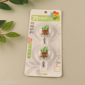 Popular Product 2PCS Cute Hooks Self Adhesive Hooks Stick On Wall Hooks