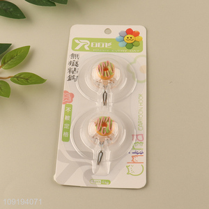 New Product 2PCS Cute Adhesive Hooks Heavy Duty Wall Adhesive Hooks