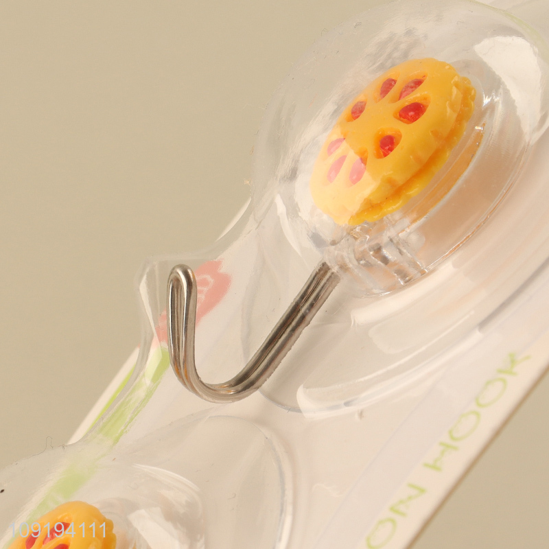 Factory Supply 2PCS Cute Adhesive Wall Hooks Utility Hooks for Bathroom