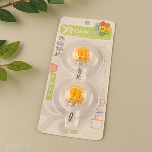 New Arrival 2PCS Cute Hooks Self Adhesive Hooks Stick On Wall Hooks