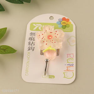 New Product 1PC Flower Hooks Adhesive Hooks Waterproof Coat Key Hooks