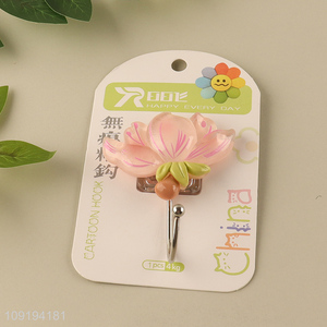 High Quality 1PC Flower Utility Hooks Adhesive Towel Hooks for Hanging