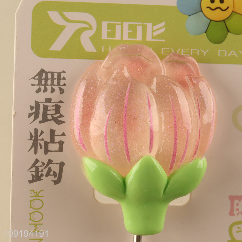 Factory Price 1PC Flower Utility Hooks Adhesive Hooks for Hanging Towel