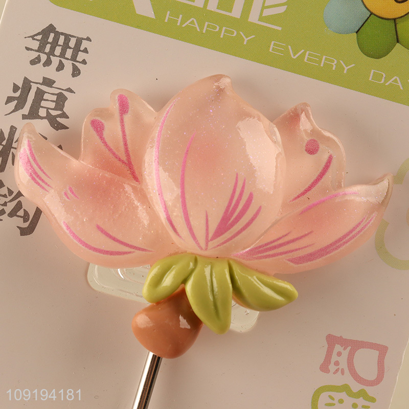 High Quality 1PC Flower Utility Hooks Adhesive Towel Hooks for Hanging