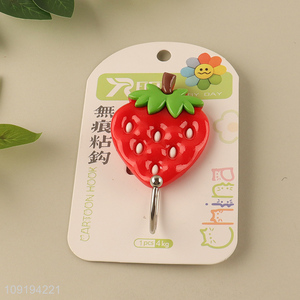 Hot Selling 1PC Strawberry Adhesive Hooks Decorative Towel Coat Key Hooks