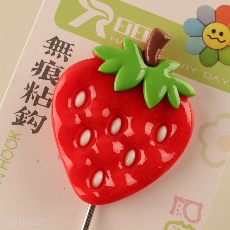Hot Selling 1PC Strawberry Adhesive Hooks Decorative Towel Coat Key Hooks