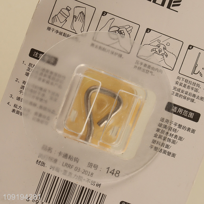 High Quality 1PC Cute Hooks Self Adhesive Hooks Stick On Wall Hooks