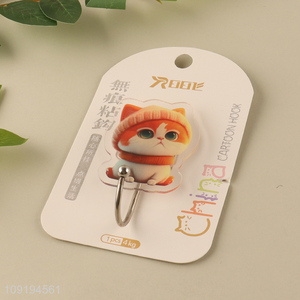 Hot Selling 1PC Cute Cat Hooks Adhesive Hooks Waterproof Coat Hooks