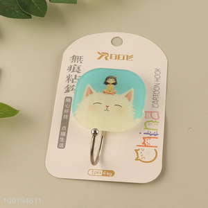Factory Supply 1PC Cute Adhesive Hooks Decorative Towel Coat Key Hooks