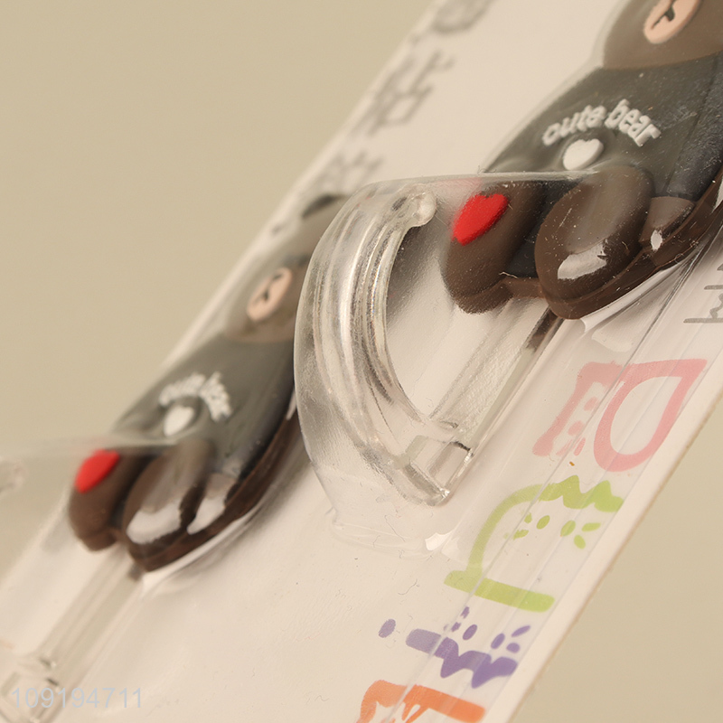 Factory Supply 2PCS Cute Bear Hooks Adhesive Hooks for Hanging Towel