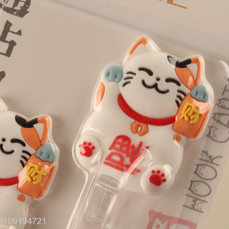 Popular Product 2PCS Lucky Cat Adhesive Hooks Heavy Duty Adhesive Hooks