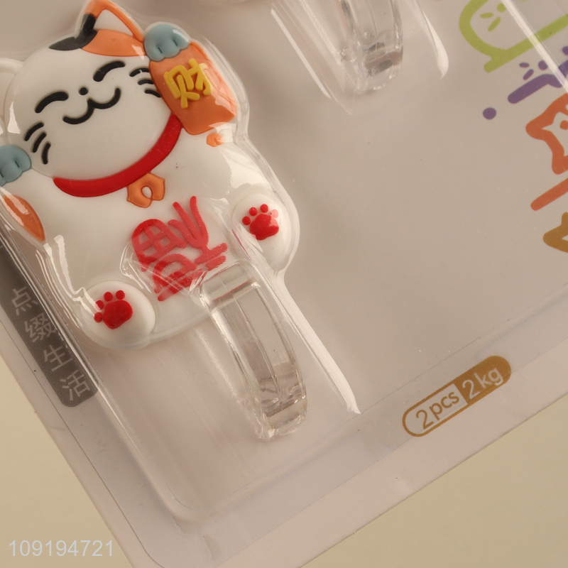 Popular Product 2PCS Lucky Cat Adhesive Hooks Heavy Duty Adhesive Hooks