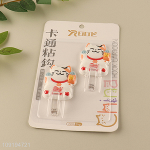 Popular Product 2PCS Lucky Cat Adhesive Hooks Heavy Duty Adhesive Hooks