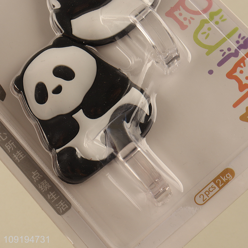 Online Wholesale 2PCS Cute Panda Hooks Strong Adhesive Towel Coat Hooks