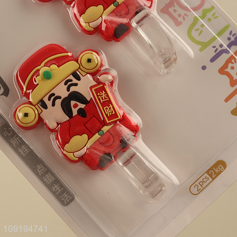 Good Quality 2PCS CAI Shen Adhesive Hooks Decorative Coat Key Hooks