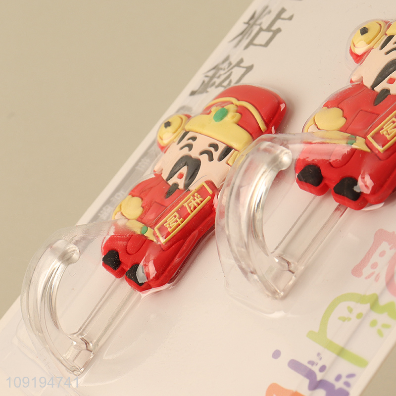 Good Quality 2PCS CAI Shen Adhesive Hooks Decorative Coat Key Hooks
