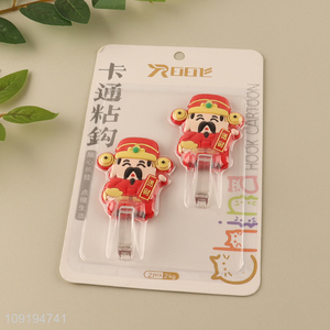 Good Quality 2PCS CAI Shen Adhesive Hooks Decorative Coat Key Hooks