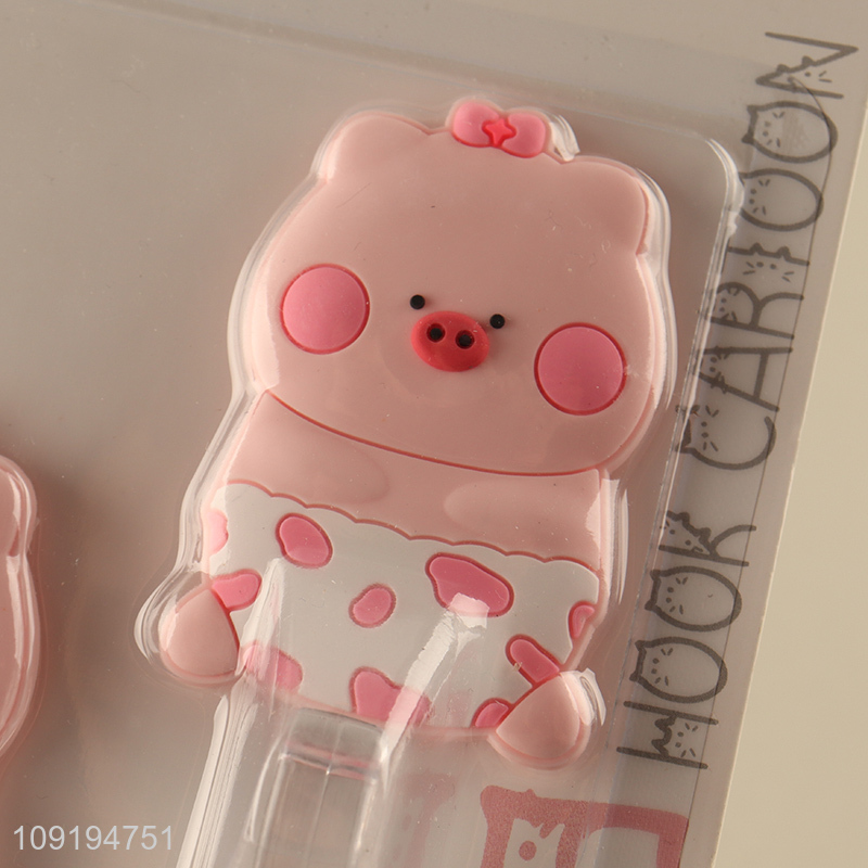 New Arrival 2PCS Cute Pig Adhesive Hooks Heavy Duty Utility Hooks