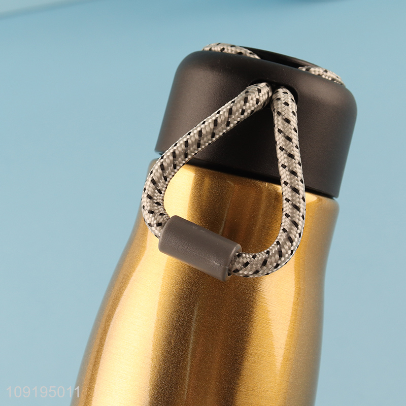 China Imports Stainless Steel Insualted Sports Water Bottle with Rope Handle