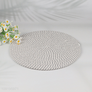 Factory price round home kitchen cotton thread place mat hot pot pad
