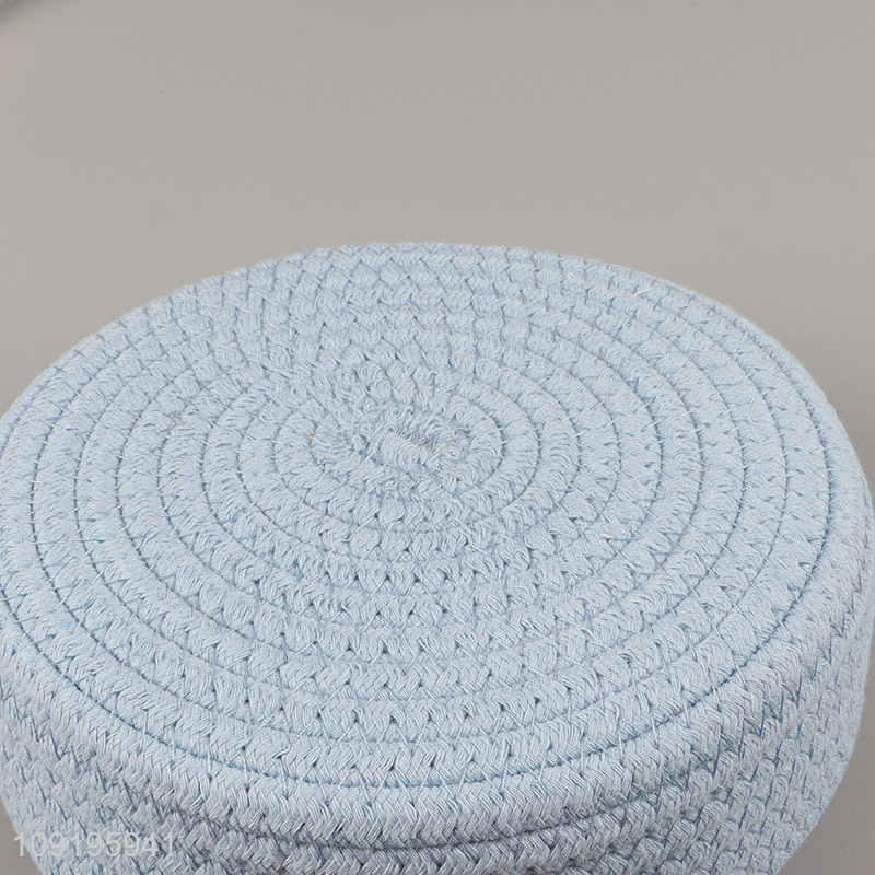 Hot selling round household desktop organizer storage basket wholesale