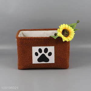 Good selling rectangle polyester household storage basket with handle