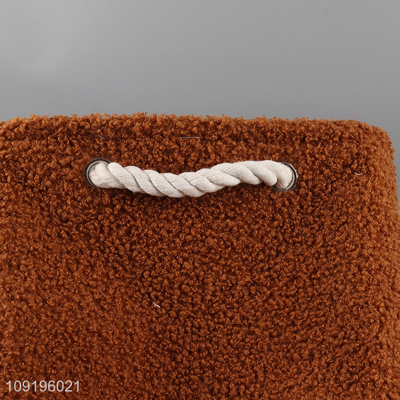 Good selling rectangle polyester household storage basket with handle