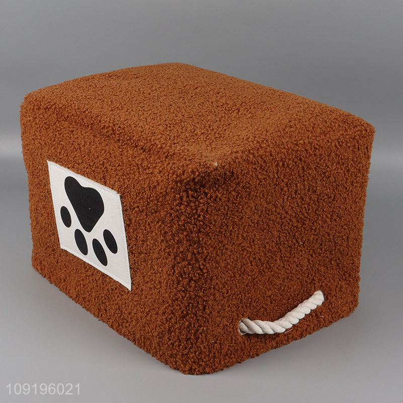 Good selling rectangle polyester household storage basket with handle