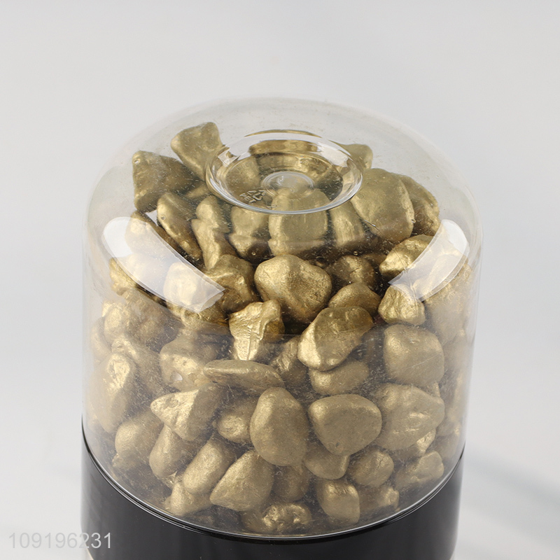 Good Quality 10-12mm Colored Rive Socks Fish Tank Filler Stones Gold Color