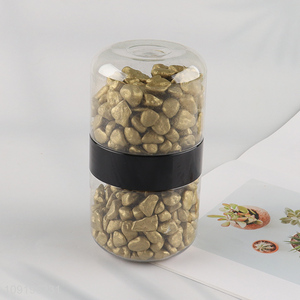 Good Quality 10-12mm Colored Rive Socks Fish Tank Filler Stones Gold Color