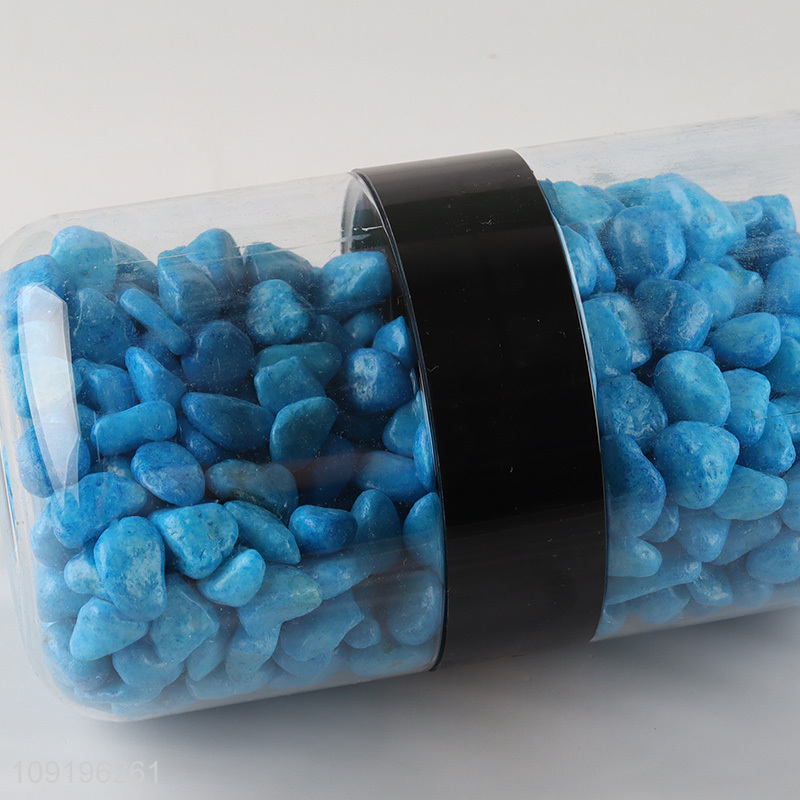 New Product 10-12mm Colored Rive Socks Fish Tank Filler Stones Light Blue