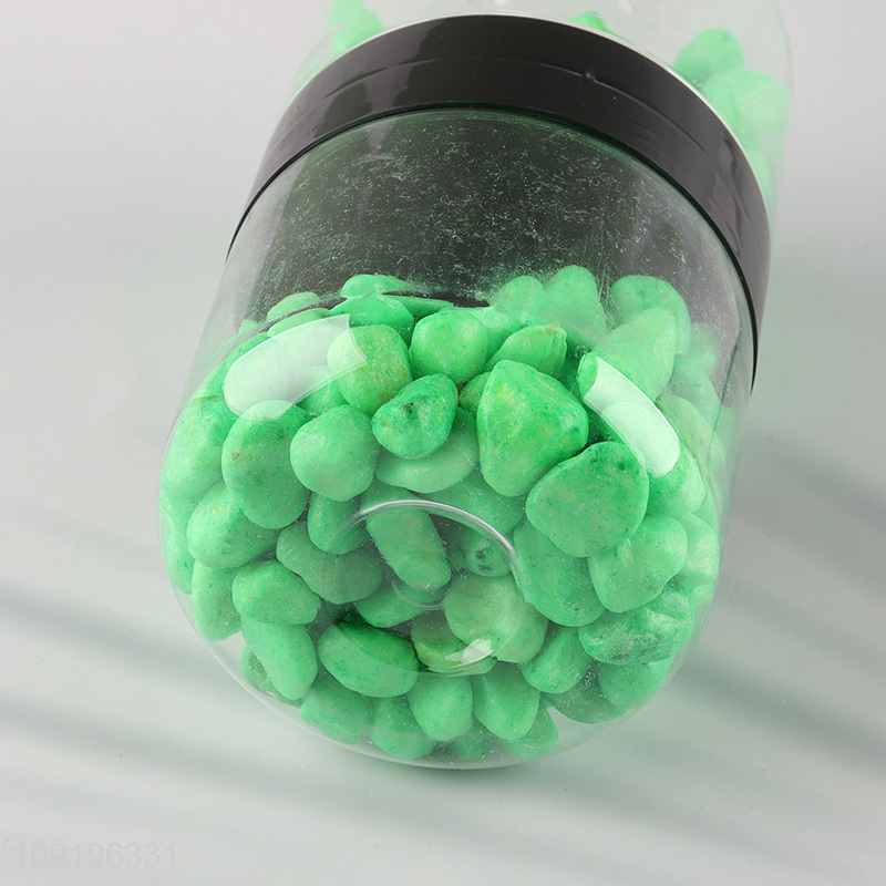 New Arrival 10-12mm Colored Rive Socks Fish Tank Filler Stones Light Green