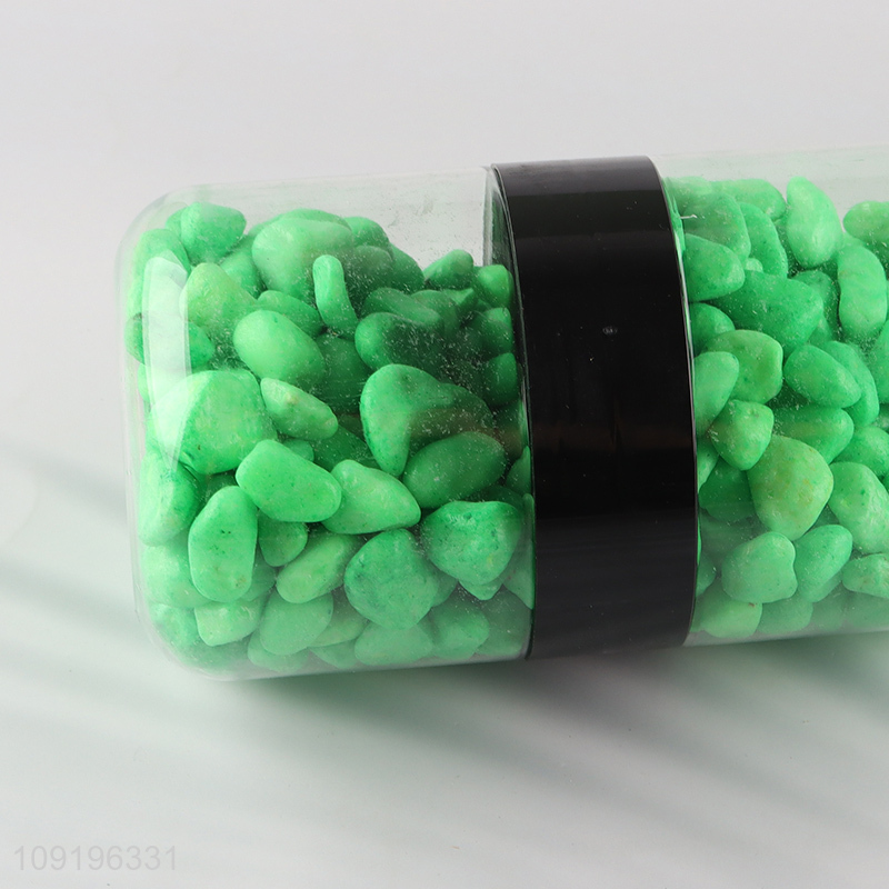 New Arrival 10-12mm Colored Rive Socks Fish Tank Filler Stones Light Green