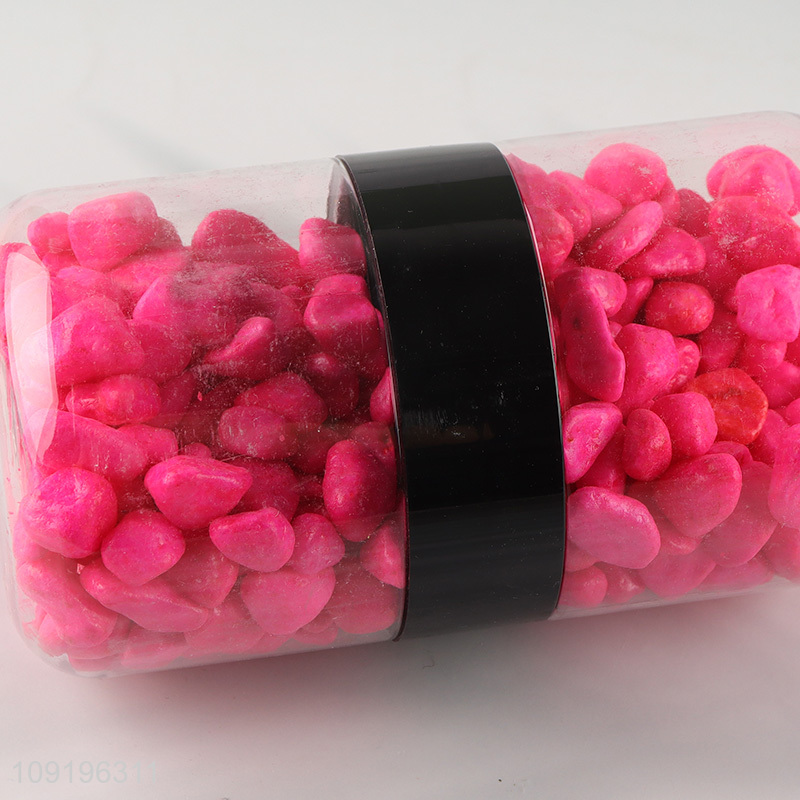 Online Wholesale 10-12mm Colored Rive Socks Fish Tank Filler Stones Rose Red