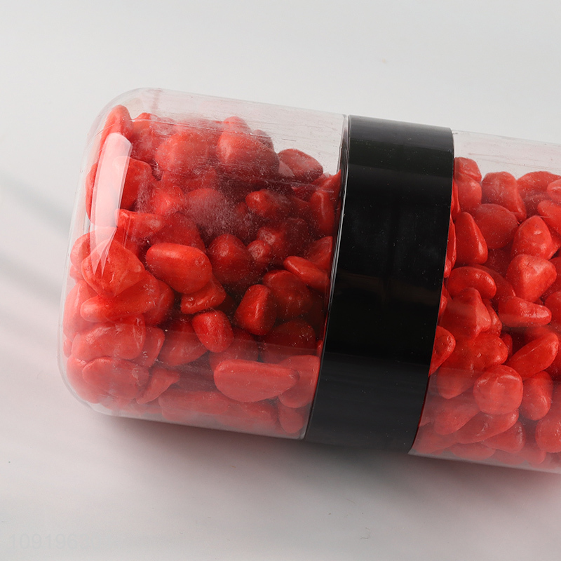 Factory Supply 10-12mm Colored Rive Socks Fish Tank Filler Stones Bright Red