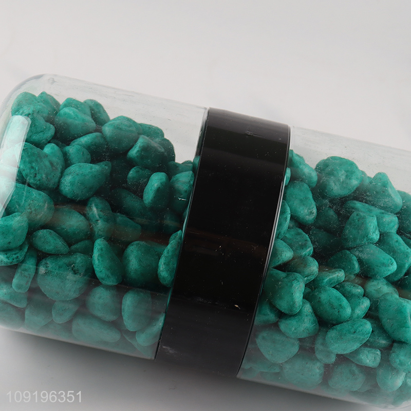 New Product 10-12mm Colored Rive Socks Fish Tank Filler Stones Dark Green