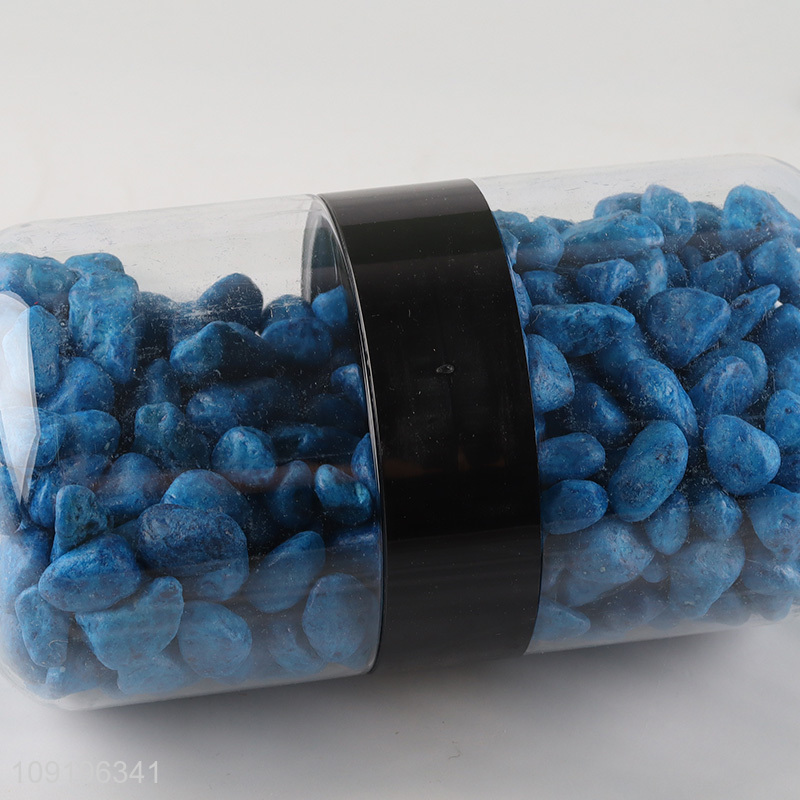 Hot Selling 10-12mm Colored Rive Socks Fish Tank Filler Stones Dark Blue