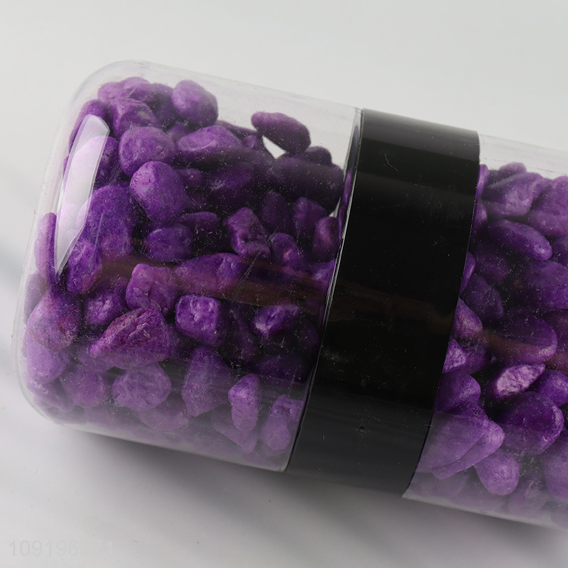 Factory Price 10-12mm Colored Rive Socks Fish Tank Filler Stones Purple Color
