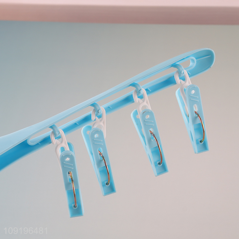 Good Quality Wind-Proof Clothes Hanger Sock Drying Rack with 8 Clips