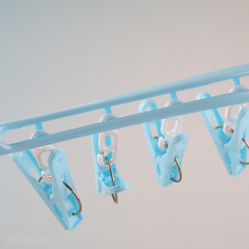 Good Quality Wind-Proof Clothes Hanger Sock Drying Rack with 8 Clips