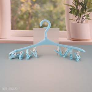 Good Quality Wind-Proof <em>Clothes</em> Hanger Sock Drying <em>Rack</em> with 8 Clips