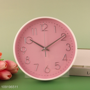 Online Wholesale Round Battery Operated Silent Plastic Wall Clock