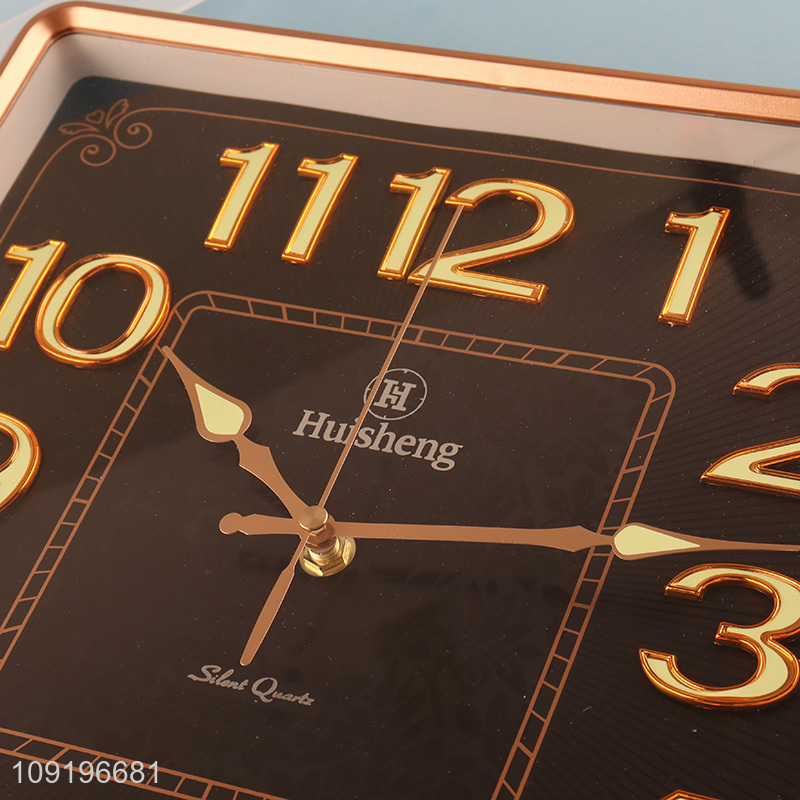 Factory Supply Square Battery Operated Wall Clock for Home Office