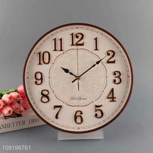 China Imports Round Quartz Wall Clock for Home Kitchen Bedroom