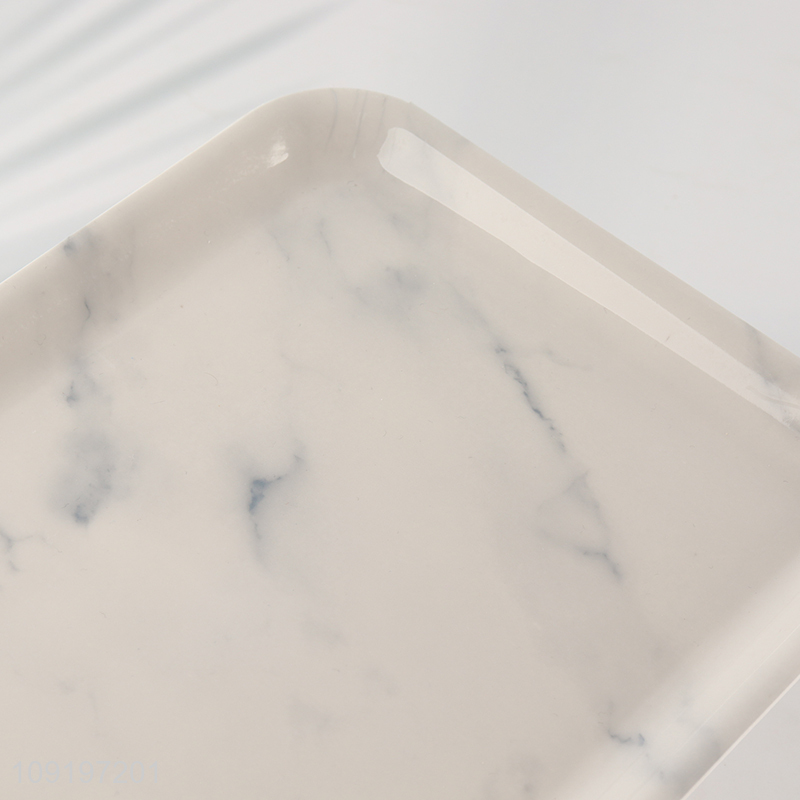 New Arrival Marble Pattern Plastic Serving Tray Plastic Serving Platter